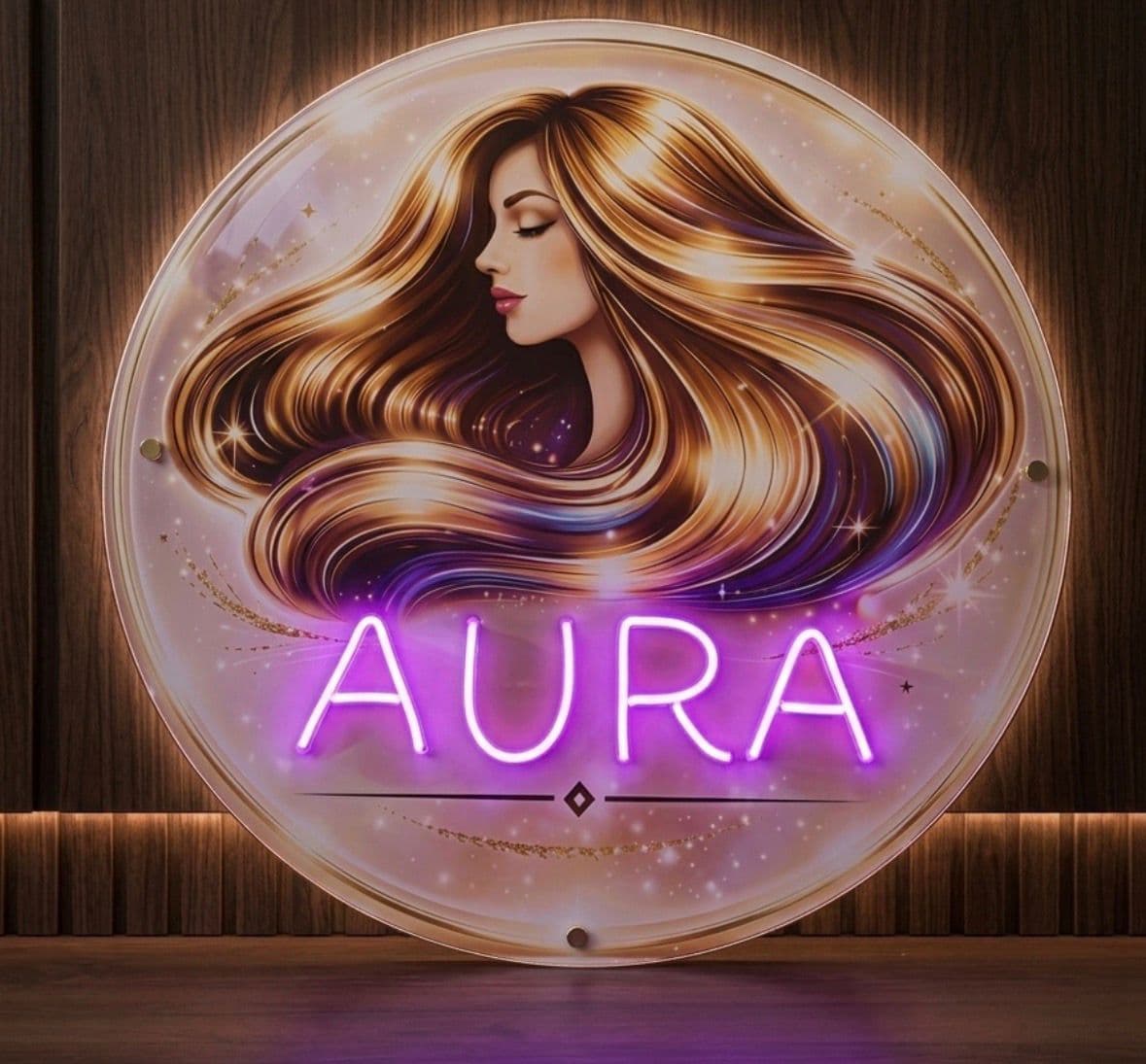 Aura Kuaför için üretilen neon tabela