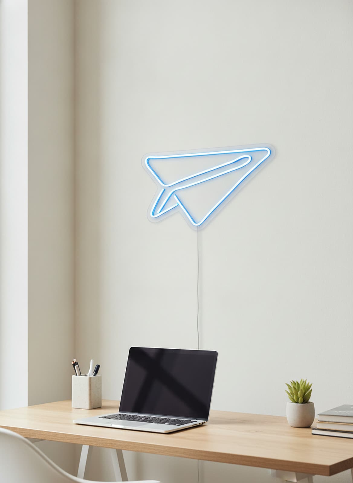 Studyo Yora Kağıt Uçak Figürlü LED Neon Duvar Tablosu