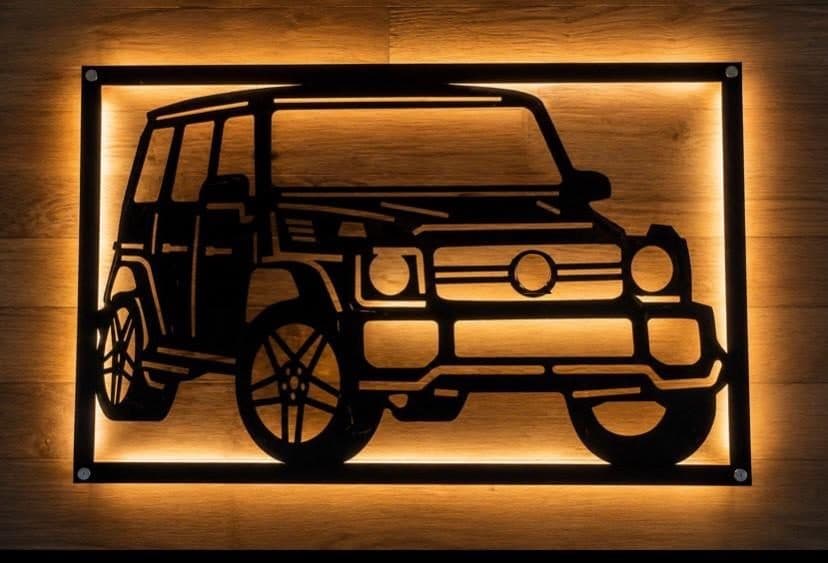Klasik Araba LED Işıklı Tablo 6mm