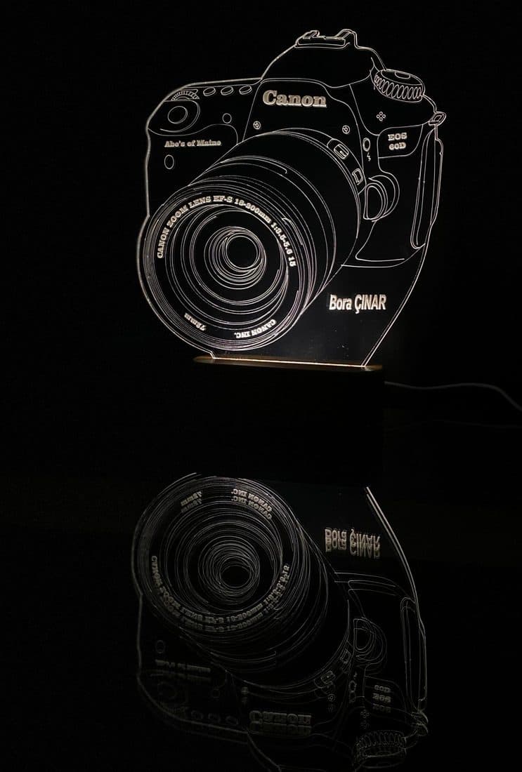 Vintage Fotoğraf Makinesi LED Neon Tablo