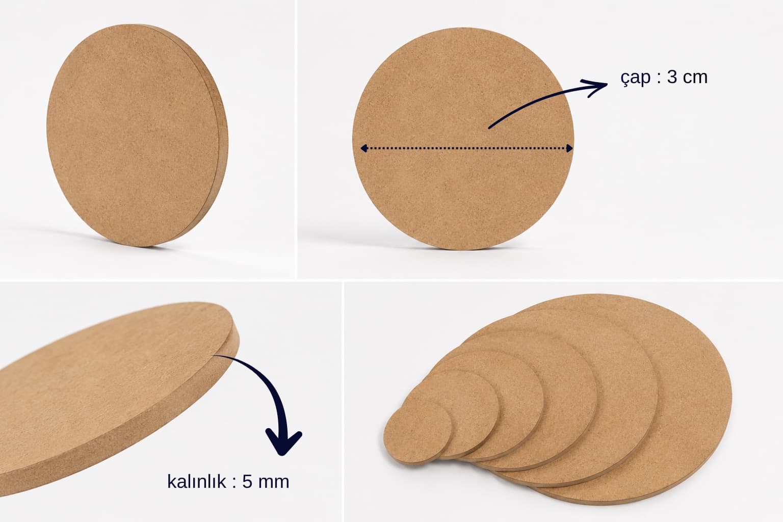 Ham MDF Daire 5mm